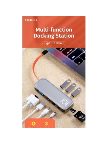 ROCK-HUB USB C AD HDMI/VGA 10 IN 1