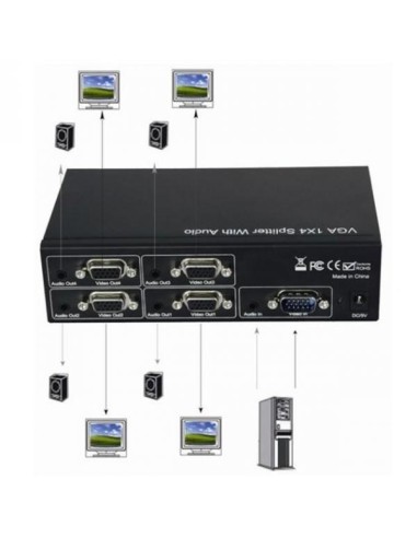 Splitter Video VGA 1x4 con audio