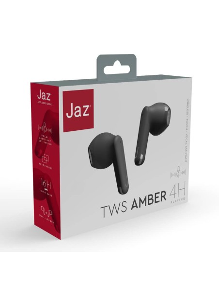 Auricolare TWS JAZ - controlli touch - case da 200 mAh - nero - TEJZEARTWSAMBEBTK
