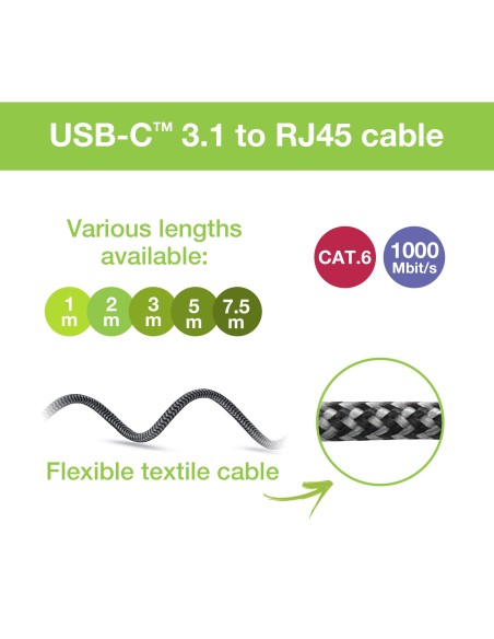 Cavo USB-C™ Maschio a Ethernet RJ45 Maschio 5m