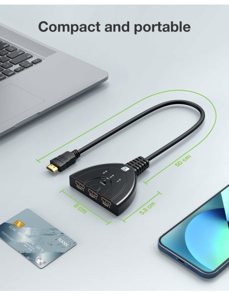 Switch Splitter HDMI 3x1 8K@60Hz Compatto