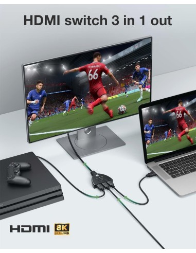 Switch Splitter HDMI 3x1 8K@60Hz Compatto