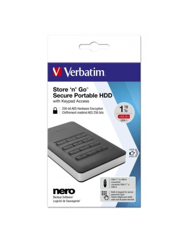 VERBATIM HDD EXT STORENGO 1TB 2.5 USB 3.1 CRITTOGRAFATO
