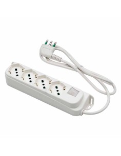Multipresa 4 Posti Schuko con Interruttore e Cavo 1,5m Bianca 2