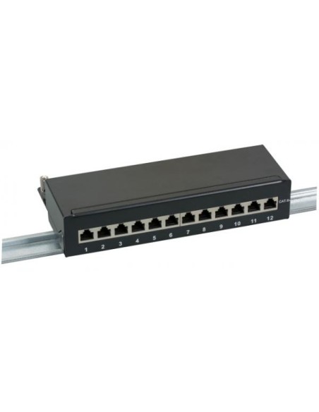 Pannello Patch per Rack 10'' 12p STP Cat.6A Nero