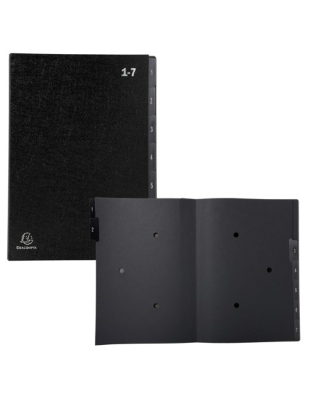 Classificatore numerico 1/7 Ordonator - 25x33 cm - nero - Exacompta