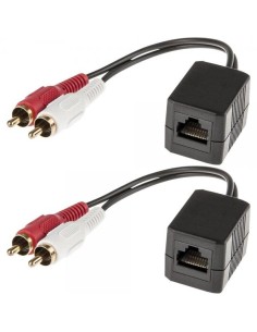 Convertitore Extender Audio RJ45 Cat.5 2xRCA