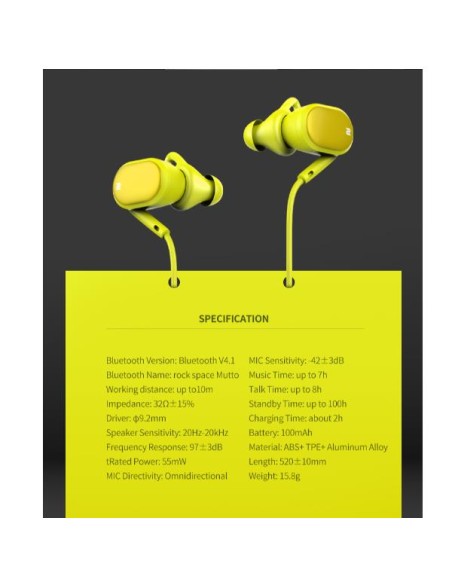 ROCK - CUFFIETTE BLUETOOTH - GIALLO