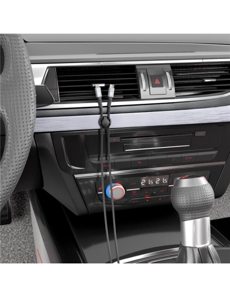 Set 6 Fermacavo da Scrivania a due posti Nero