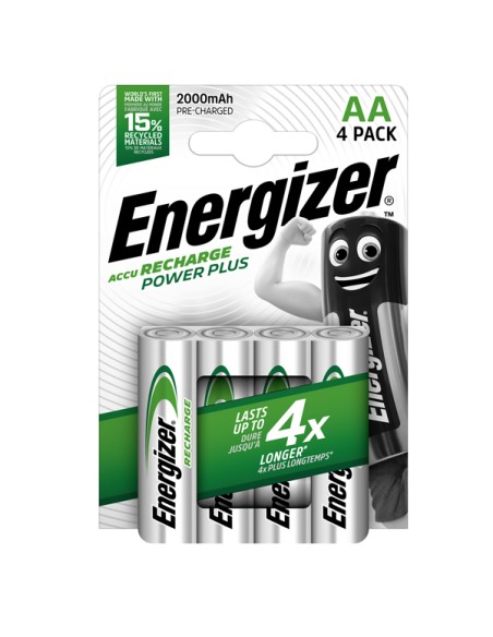 Pila AA Power Plus - ricaricabili - Energizer - blister 4 pezzi