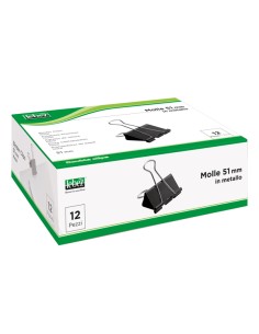 Molla Double Clips - 5,1 cm - nero - Lebez - conf. 12 pezzi