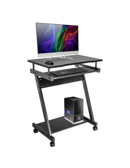 Scrivania Compatta per Computer con Ripiano Estraibile per Tastiera