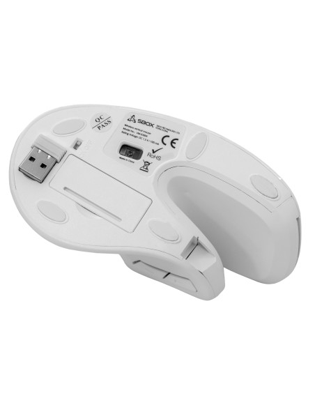 Mouse Verticale Ottico Ergonomico Wireless Bianco, VM-838W-W