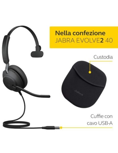 JABRA EVOLVE2 40 USB-A MS MONO ES