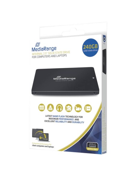 Unità SSD interna Media Range SATA 6 Gb/s - 240 GB - da 2,5 pollici - nero - MR1002