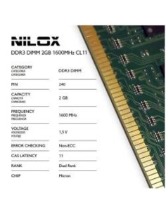 RAM DDR3 DIMM 2GB 1600MHZ CL11