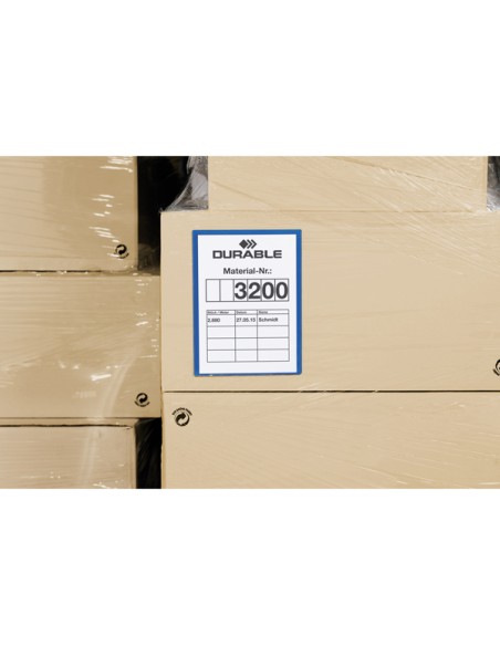 Buste identificative - con bande adesive - A4 verticale - blu - Durable - conf. 50 pezzi