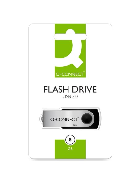 Chiavetta USB Q-Connect High Speed 2.0 nero 8 GB con cappuccio di protezione KF41512