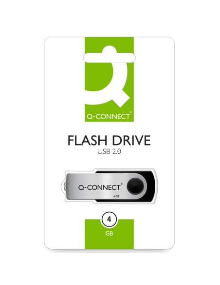 Chiavetta USB Q-Connect High Speed 2.0 nero 4 GB con cappuccio di protezione KF41511