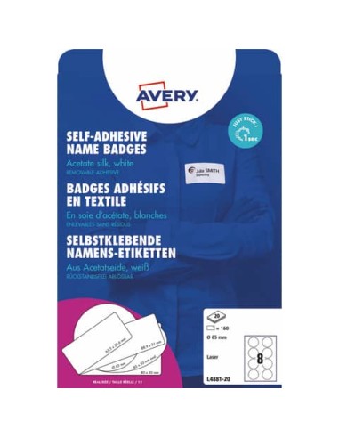 Badge adesivi in seta acetata