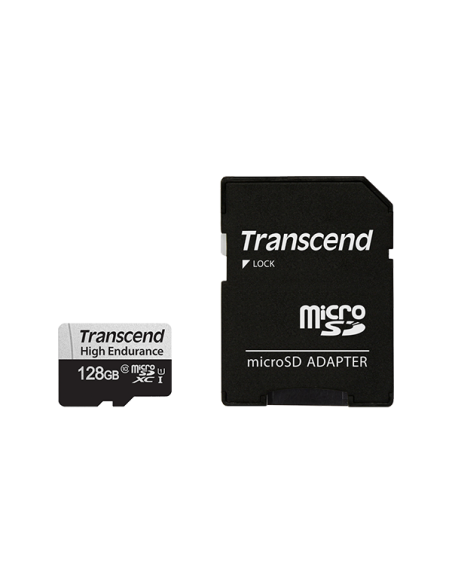 TRANSCEND MEMORY CARD 128GB microSD w/ adapter U1, High Endurance
