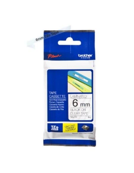 NASTRO DA 6MM NERA SU TRASPARENTE