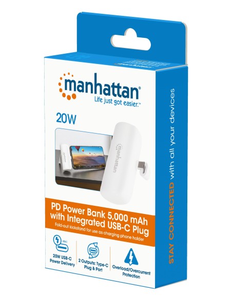 Power Bank PD 5000 mAh con Presa USB-C™ Integrata 20W Bianco