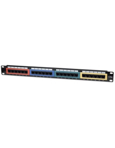 Pannello Patch UTP 24 porte Cat.5E Codifica Colorata