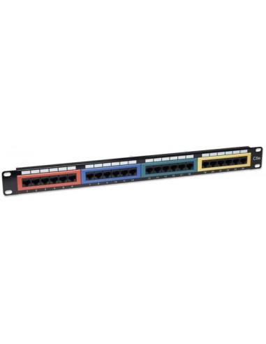 Pannello Patch UTP 24 porte Cat.5E Codifica Colorata