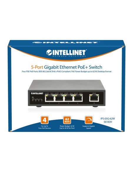 Ethernet Switch Gigabit PoE+ 5 porte
