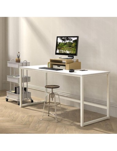 Scrivania per Computer dal Design Moderno per Casa e Ufficio Bianco