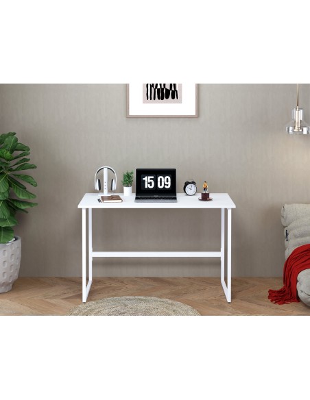 Scrivania per Computer dal Design Moderno per Casa e Ufficio Bianco