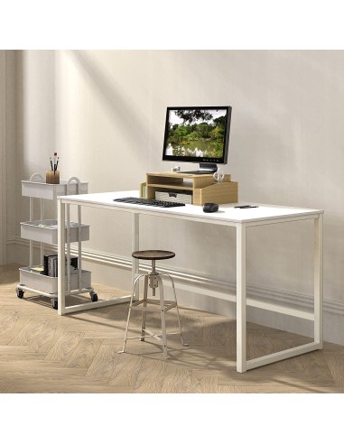 Scrivania per Computer dal Design Moderno per Casa e Ufficio Bianco