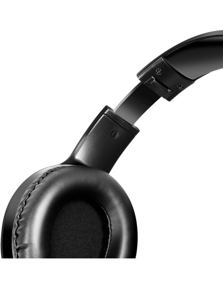 Cuffia Stereo Pieghevole con Microfono Jack 3,5 mm Nero