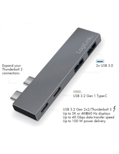 Hub USB 3.2 Gen2x2 4 Porte con PD 100W