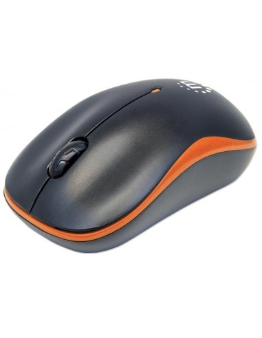 Mouse Ottico Wireless con Micro Ricevitore USB 1000 Dpi Nero/Arancione