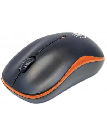 Mouse Ottico Wireless con Micro Ricevitore USB 1000 Dpi Nero/Arancione