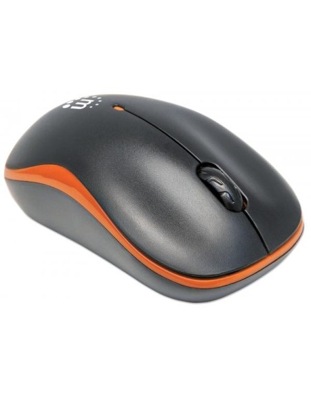 Mouse Ottico Wireless con Micro Ricevitore USB 1000 Dpi Nero/Arancione