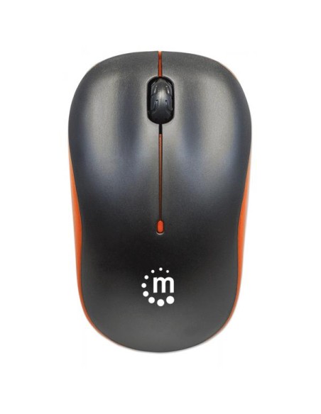 Mouse Ottico Wireless con Micro Ricevitore USB 1000 Dpi Nero/Arancione