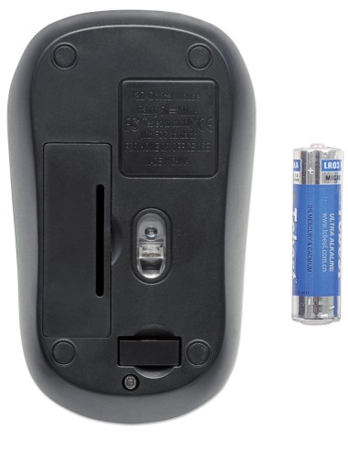Mouse Ottico Wireless con Micro Ricevitore USB 1000 Dpi Nero/Arancione