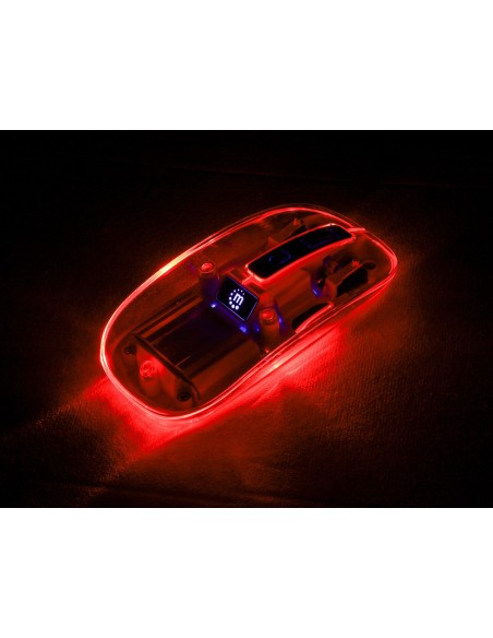 Mouse Ottico Wireless 1600 Dpi con Micro Ricevitore USB Bianco Trasparente