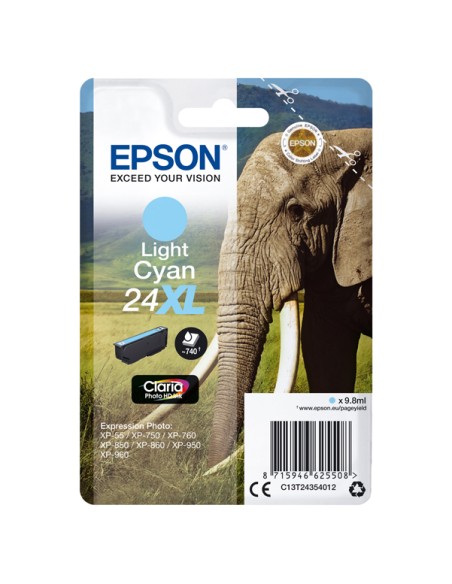 Epson - Cartuccia ink - 24XL - Ciano chiaro - C13T24354012 - 9,8ml Epson - Cartuccia ink - 24XL - Ciano chiaro - C13T24354012 - 9,8ml
