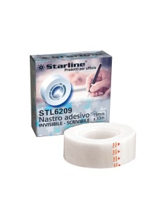 Nastro adesivo scrivibile - invisibile - 1,9 cm x 33 m - trasparente - Starline