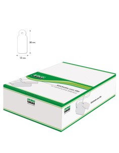 Etichette con filo A386 - 13 x 34 mm - bianco - Lebez - conf. 1000 pezzi
