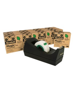 Dispenser C38 per nastri fino a 33 m - 14 rotoli Scotch Magic 900 inclusi - nero - Scotch
