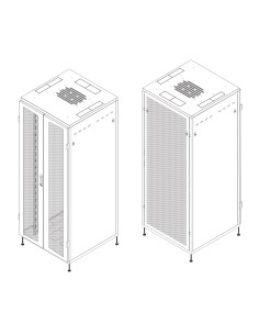 Armadio Rack NextGen 19'' 800x800 42U Doppia Porta Grigliata Nero 2