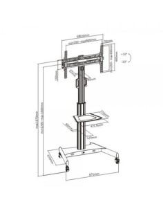 Supporto a Pavimento con Mensola Trolley TV LCD/LED 32-65'' 2