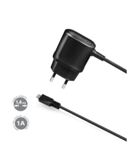 TRAVEL CHARGER MICROUSB 1A/5W BLACK