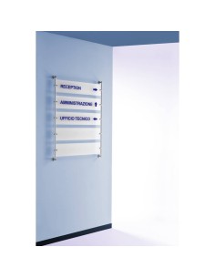 Targa a parete 60x15 cm TECNOSTYL in alluminio silver/trasparente TP002BS 2