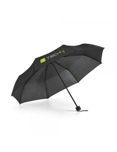 Ombrello pieghevole Nero con logo Techly